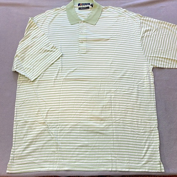 Divots Players Edition Golf Polo Shirt Pima Cotton Mens XXL SS Green White NEW - Picture 2 of 10